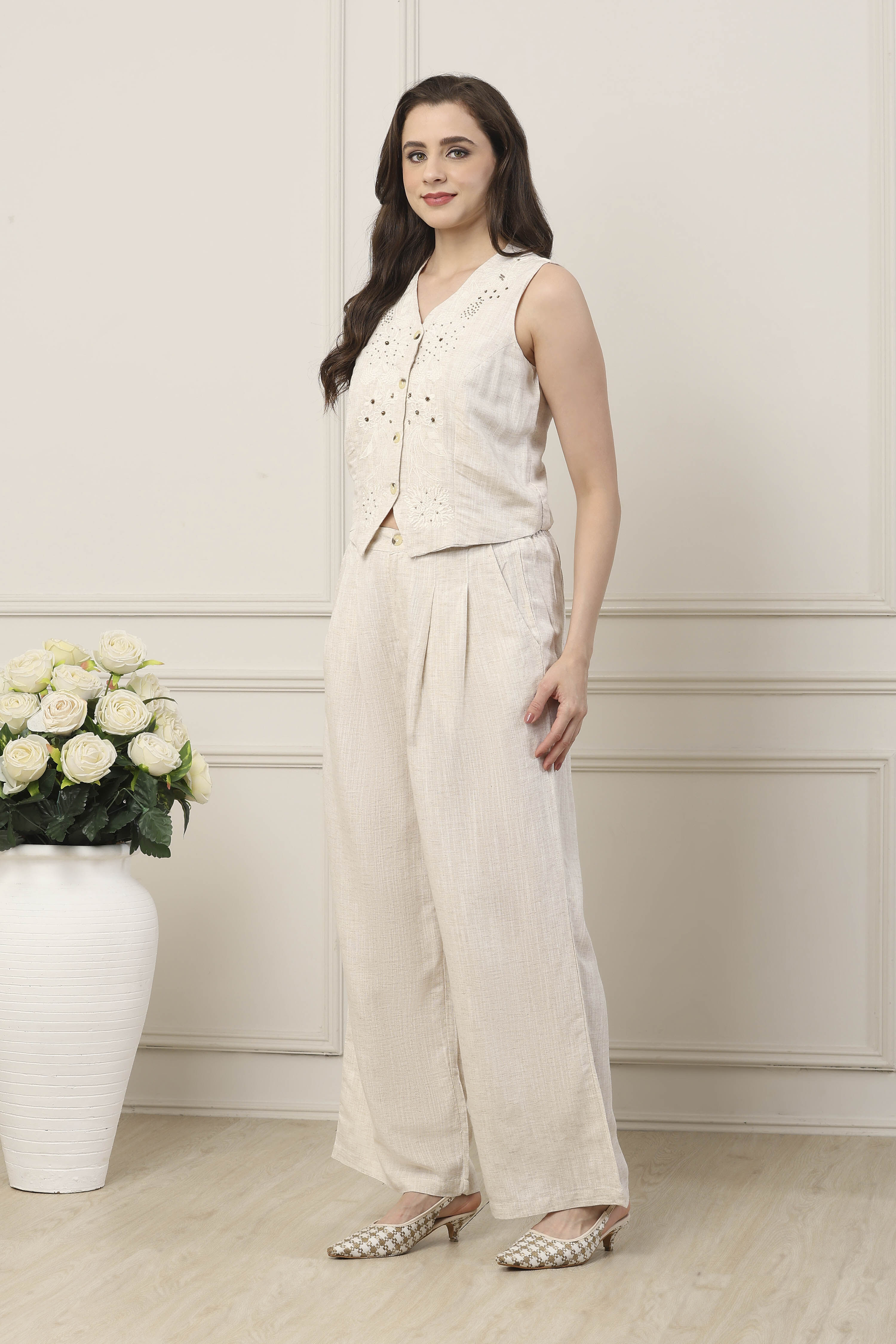 Olive Green Solid Straight Co-ord Set image number 3