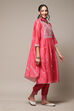 Sky Blue Cotton Blend Layered Kurta Salwar Suit Set image number 7