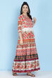 Off White Cotton Tiered Dress image number 3