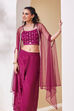 Maroon Poly Chinnon Regular Lehenga Set image number 6