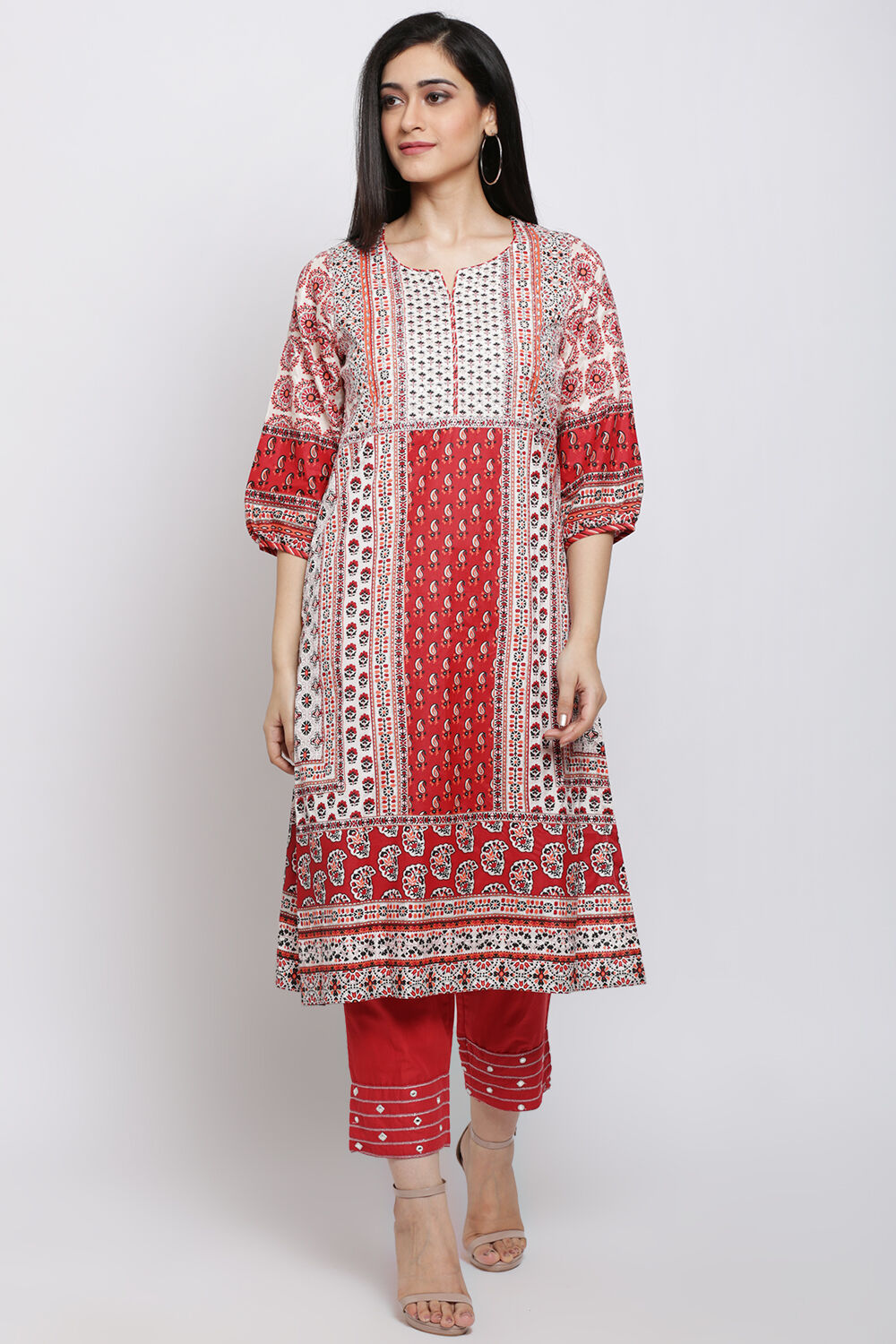 Ivory Viscose A Line Kurta image number 0