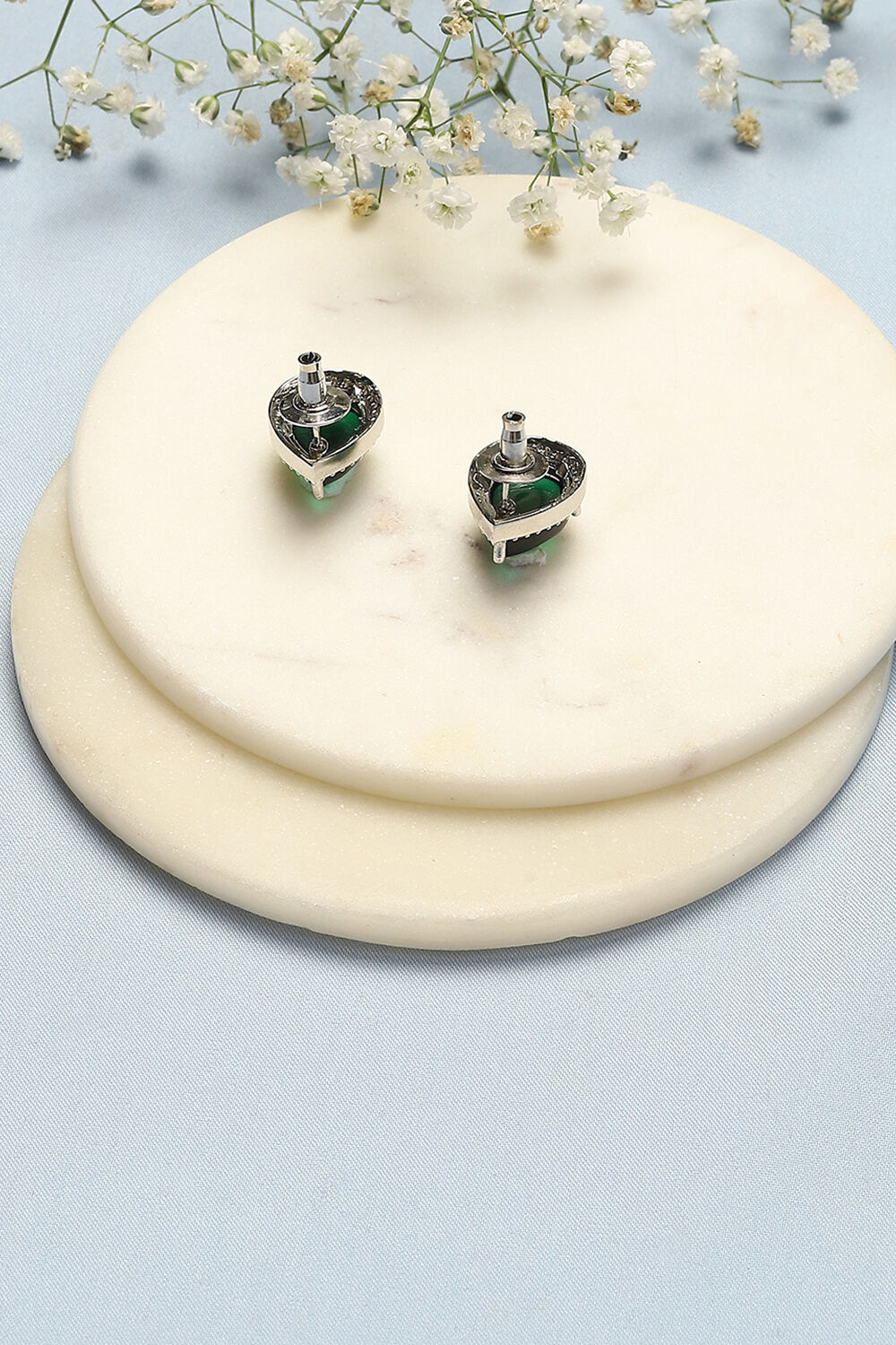 Green Brass Earrings image number 2