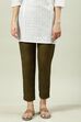 Olive Rayon Narrow Pants image number 0