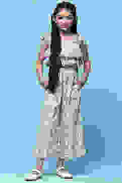 Lavender Printed Cotton Strappy Jumpsuit image number 0