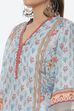 Sky Blue Straight Kurta Slim Pant Suit Set image number 1