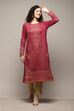 Berry Poly Cotton Straight Yarndyed Kurta image number 5