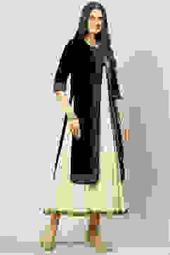 Black Velvet Front Open 2 Piece Set image number 0