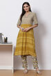 Mud Ochre LIVA A-Line Fusion Printed Kurta Set image number 0