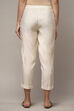 White Cotton Blend Slim Pant