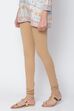 Camel Cotton Blend Solid Churidar image number 1