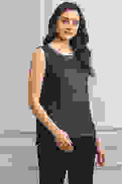 Coral & Black Polyester Embroidered Jacket image number 6