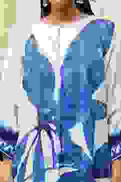 Indigo Blue and White Straight Co-ord Set image number 1