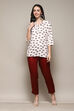 Maroon Viscose Slim Solid Pants image number 0