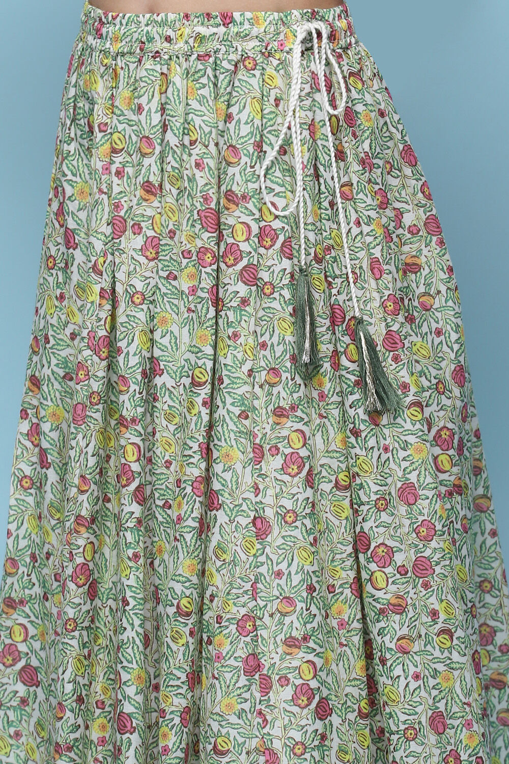 Multicolor Cotton Straight Printed Kurta Skirt Suit Set image number 2