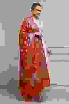 Off-White Embroidered Angrakha Festive Anarkali Suit Set image number 5