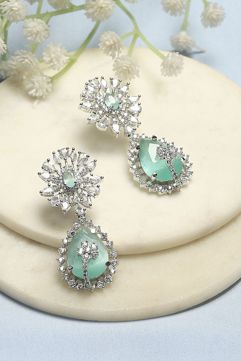Mint Green Alloy Drop & Danglers image number 0