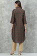 Wine Poly Viscose Straight Printed Kurta image number 4