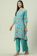 Pink Viscose A-Line Kurta Palazzo Suit Set image number 3