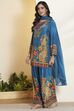 Blue Viscose Rayon Printed Straight Kurta Set image number 4