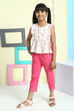 Cream Cotton Printed Short Top