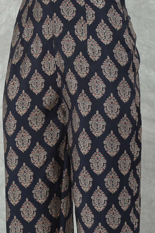 Red Poly Viscose Printed Kurta Set image number 2