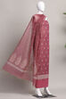 Mehendi Cotton Printed Embroidered Unstitched Suit Set image number 4
