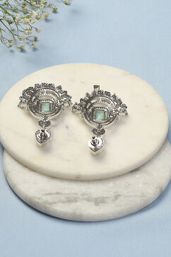 Mint Green Brass Earrings image number 2