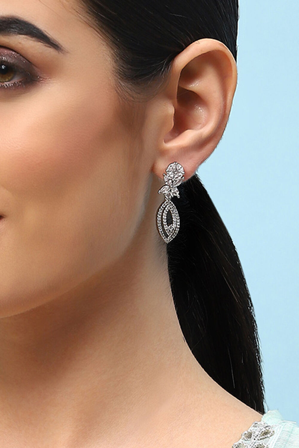 White Brass Earrings image number 1