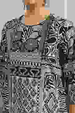 Green Cotton Printed Straight Kurta Set image number 1