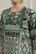 Green Cotton Printed Straight Kurta Palazzo Set image number 1