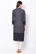 Black Straight Winter Printed Kurta image number 4