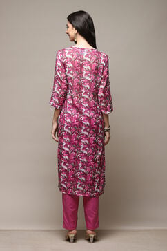 Wine Silk Blend Printed Unstitched Suit Set image number 5