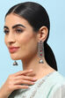 Oxidised Red Brass Earrings image number 3