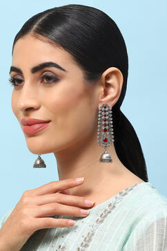 Oxidised Red Brass Earrings image number 3