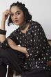 Black Cotton Gold Motif Printed Short Kurti image number 1