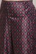 Plum Velvet Printed Straight Winter Suit Set image number 2