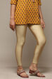 Dull Gold Spandex Solid Leggings image number 3