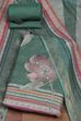 Green Linen Unstitched Suit Set image number 0