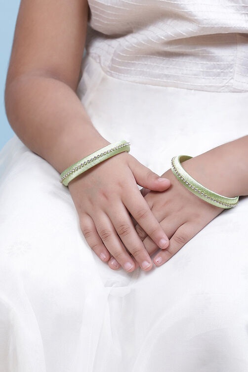 Green Plastic & Thread Bangles image number 2