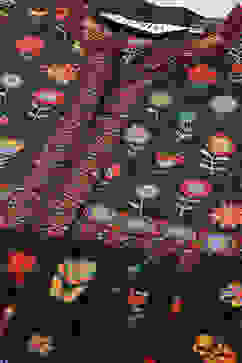 Black Cotton Straight Printed Kurta image number 1