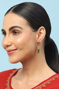 Green Brass earrings image number 3