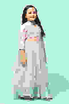 Light Pink Nylon Kalidar Kurta Lehenga Set image number 6