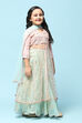 Light Pink Nylon Kalidar Kurta Lehenga Set image number 6