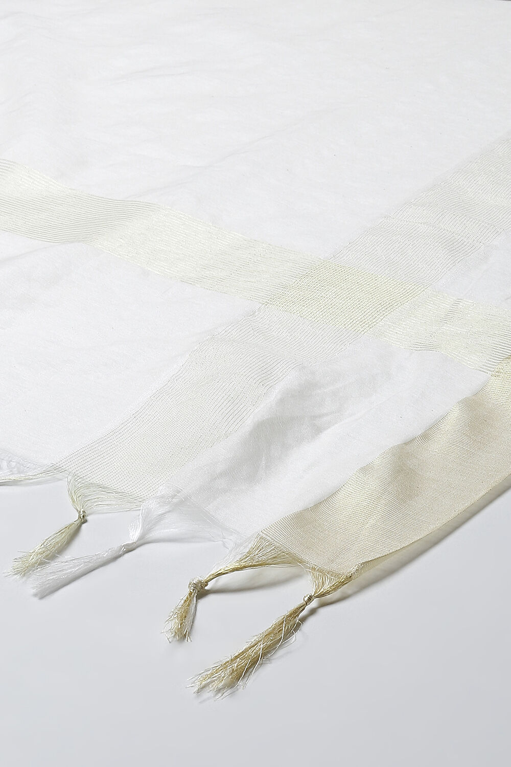 Off White Cotton Blend Dupatta image number 2