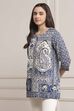 Indigo Cotton Straight Kurta image number 2
