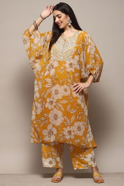 Yellow Polyester Straight Printed 2 Piece Set image number 0