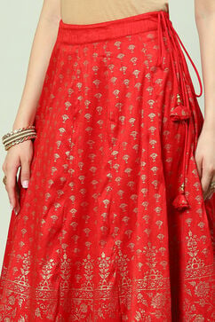 Red Art Silk Skirt image number 1
