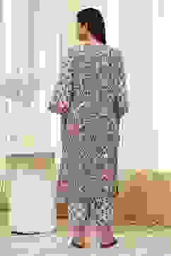 Blue and Pink Cotton Printed Straight Kurta Set image number 4