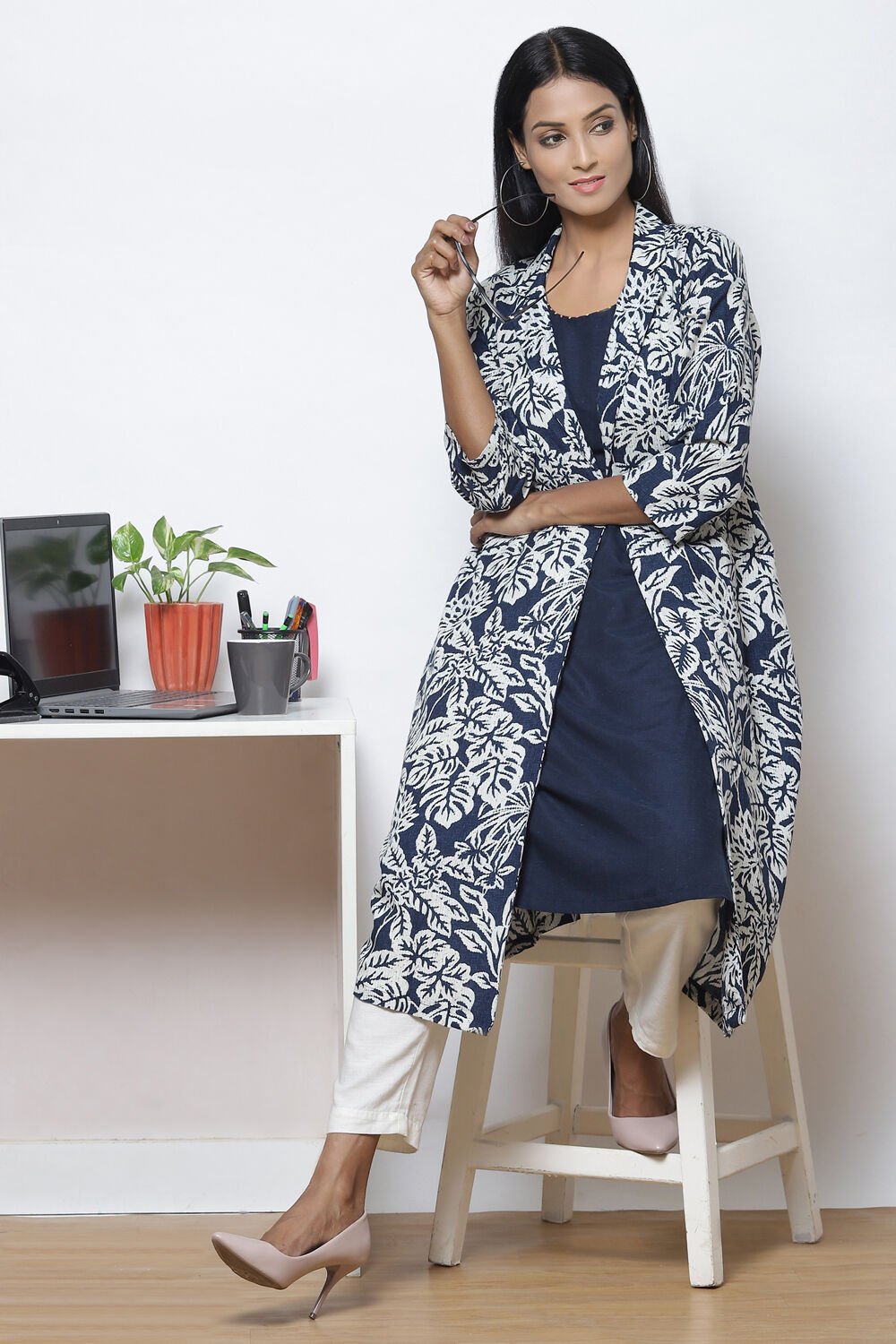 Straight kurta with jacket cheap