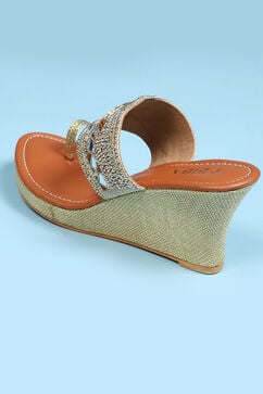 Beige Embellished Sandals image number 4